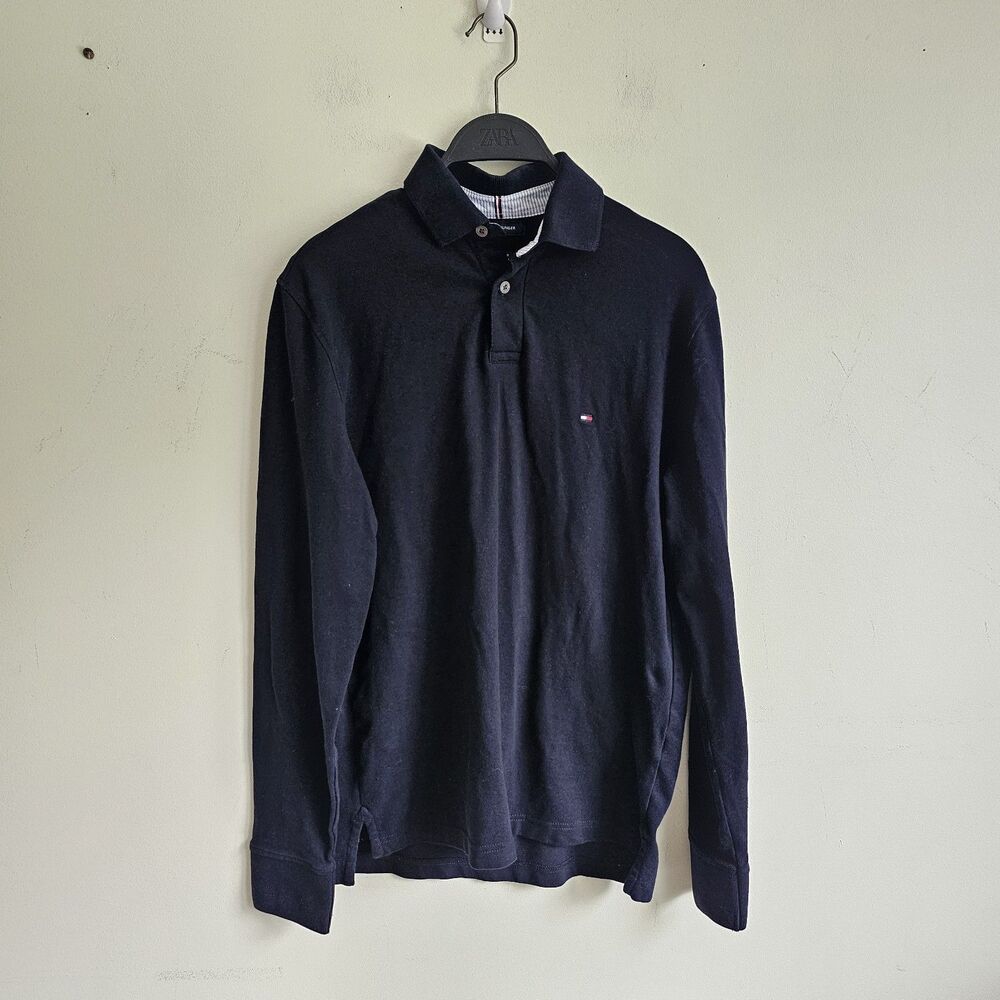 Tommy Hilfiger Men's Sm Regular Fit Solid Stretch Cotton Long Sleeve Polo Shirt